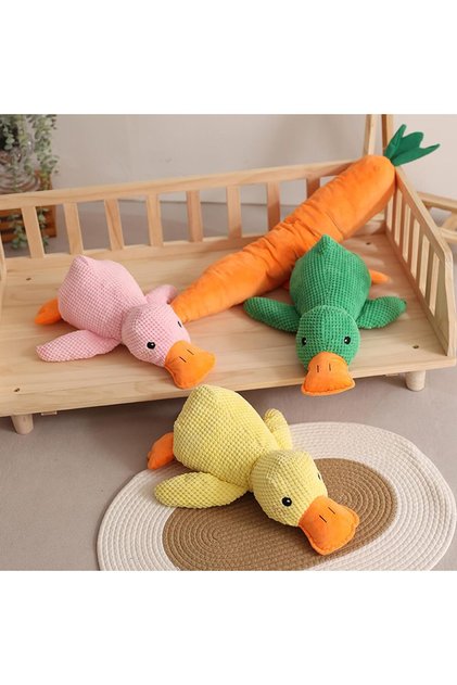 Evcil Hayvan 1 Adet Ördek Figürlü 30 Cm Hışırtılı Sesli Kedi Köpek Peluş Oyuncak