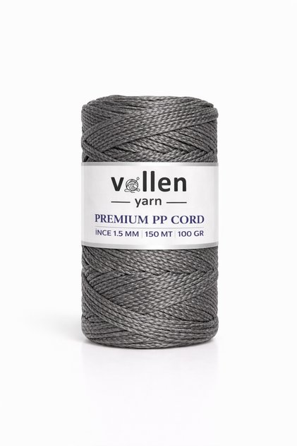1.5mm-150mt Polyester Macrame Thread, Supla Thread, Bag Thread, Bracelet Thread, Macrame, Gray
