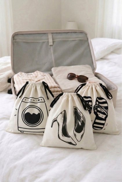 Luggage Organizer Set of 3 – Slippers / Women's Shoes / Hair Dryer