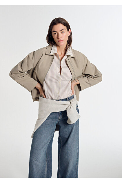 Mavi Haki Ceket Oversize / Geniş Kesim 1110821-70354 - Fiyatı