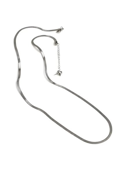 Scrunch Chain Silver Necklace Steel Women