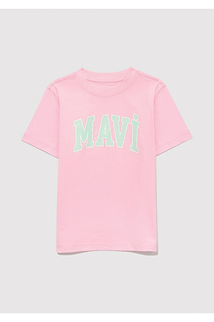 Mavi Logo Baskılı Pembe Tişört Regular Fit / Normal Kesim 7610109