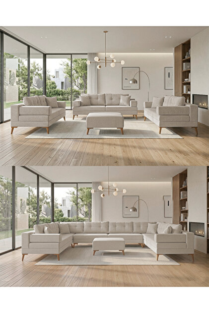 Velura Home & Living Zeri 3+3+3 Yataklı Puzzle Modüler U Köşe