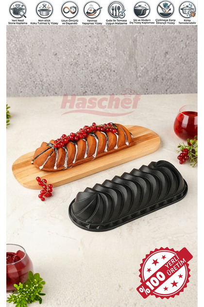 Safir Döküm Yapışmaz Granit Kaplama Baton Kek Kalıbı 32 Cm