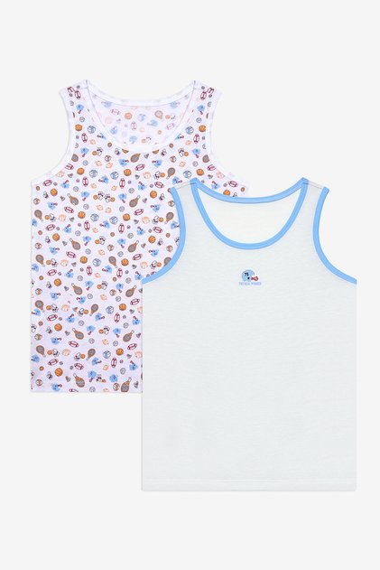 Boy's Sporty Cotton 2-Piece Multi-Colored Undershirt