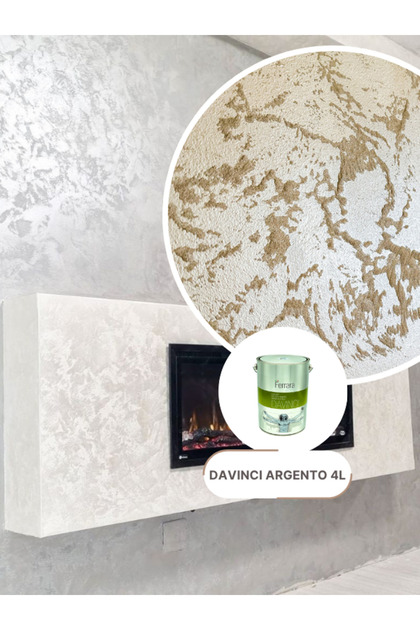 Vopsea decorativa perlata Davinci, Ferrara Design, culoare argintie(tenta crem), 4lt