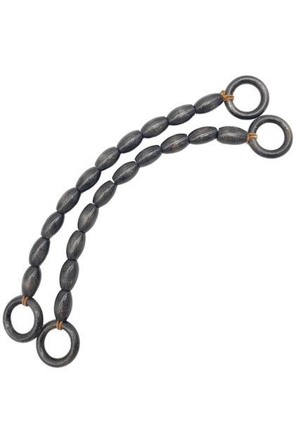 Angel Çanta Aksesuar 20 mm Oval Ahşap Boncuklu 40 cm Siyah Renk Çanta Sapı