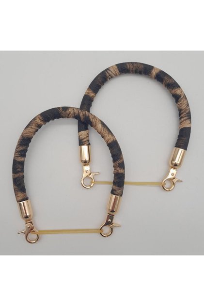 Accesoriu geantă Angel Mâner geantă cu șnur scurt dublu Leopard cu metal auriu deschis