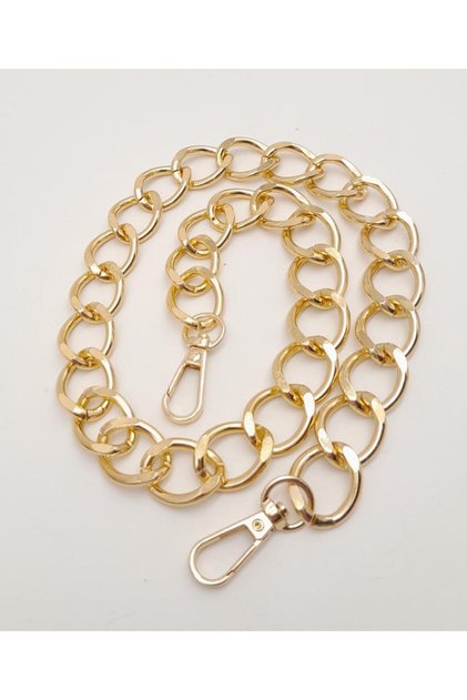 60 cm Light Gold Color Wide Bag Chain with Hooks