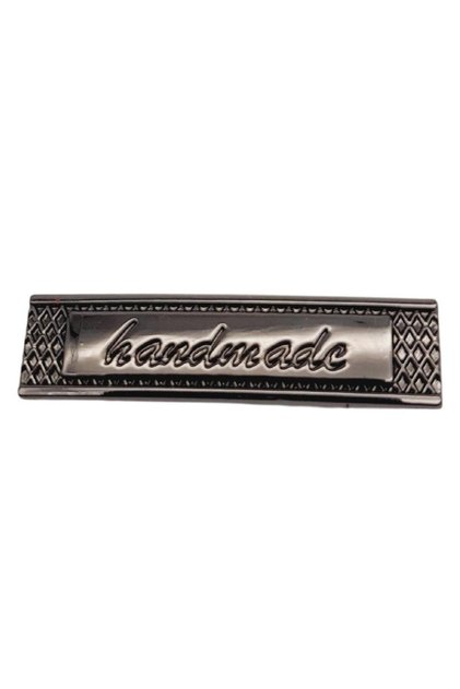 Handmade Written Metal Label 4X1 cm Plate Ornament Smoked Color