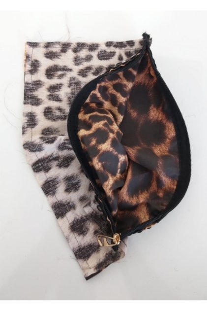 20X30 Cm, Dikilmiş Halde, Fermuarlı Astar Leopar