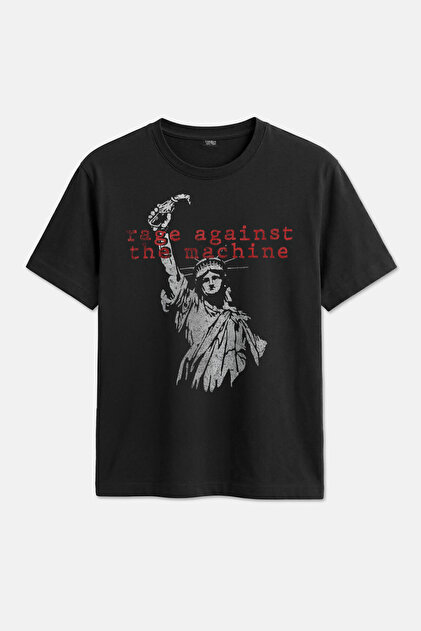 Kretas Unisex Lacivert T-shirt Rage Against the Machine RATM Music