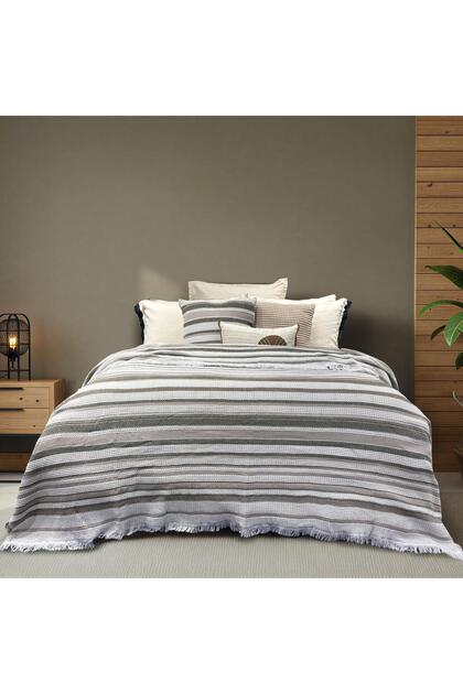Sunlit 100% Cotton Beige Double Bedspread