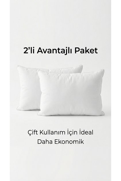 Kırlent İçYastık 2’li Premium Boncuk Silikon 40x60 cm 400 gr Dolgun Çökme Yapmaz Vakumlu Yıkanabilir
