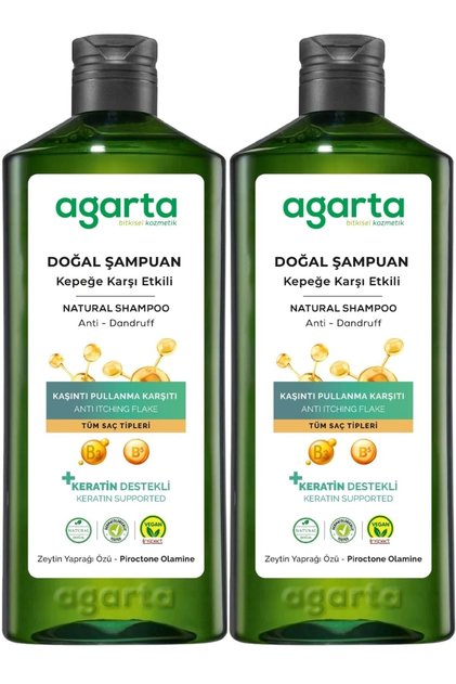Natural Shampoo 400 ml Effective Against Dandruff - Anti-Flaking (Set of 2)
