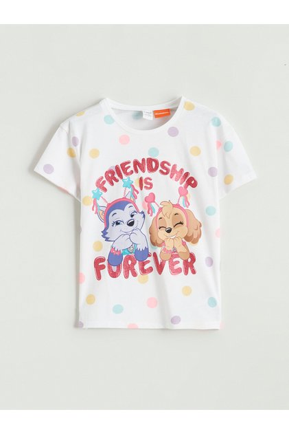 Crew Neck Nickelodeon Printed Girls' T-Shirt