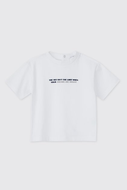 Baby Boy Printed White T-Shirt