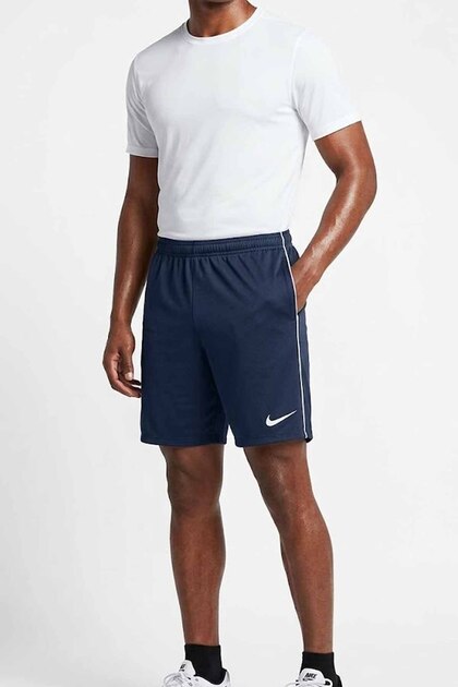 Erkek Lacivert Fermuarlı Cepli Antrenman ve Koşu Şortu Dri-Fit Kumaş
