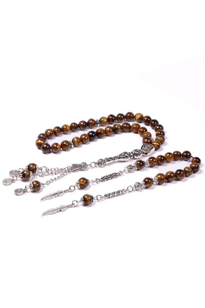 Loved Set with Wooden Box Zaza and 33 Tiger Eye Prayer Beads