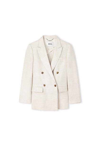 Vatkalı keten blazer