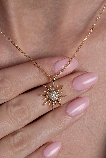 Women's Sun Model Gold Necklace