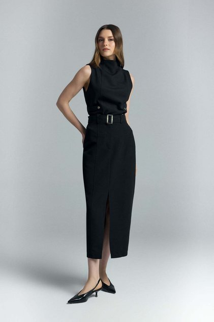 Jessi Slit Skirt - Black