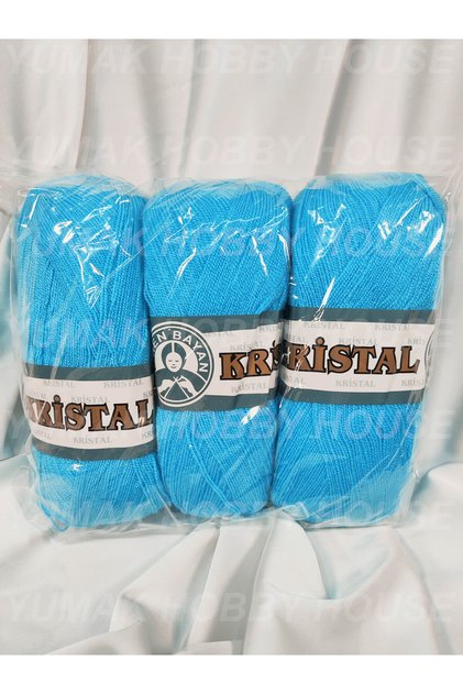 Crystal Turquoise Hand Knitting Yarn (3 Pieces) - Color: 023