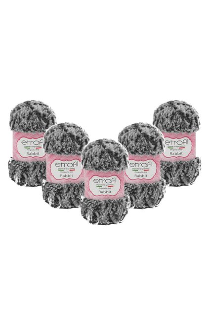 Rabbit (70907) 5 Pcs 100 Gr 65 Mt 100% Polyester Plush Furry Thick Yarn – Soft Knitting Yarn