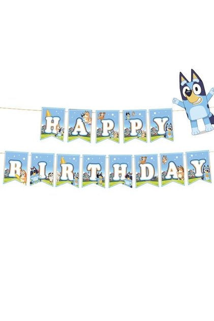 Bluey Happy Birthday Banner Flama 17*170 cm