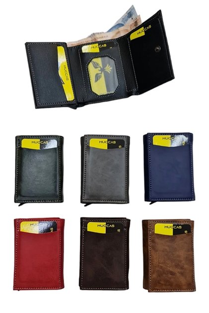 Mechanical Smart Wallet - Mini Design with Card Holder and Cash Compartment, Snap-On Internal Fastening