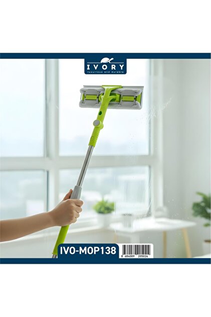 IVORY Çekpaslı Oynar Başlıklı Mop 135 cm – Teleskopik Saplı( yedek