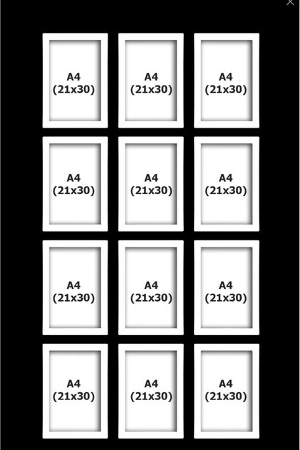 A4 ( 21x30 ) 12 li paket Çerçeve Belge Evrak Diploma Sertifika Poster Resim beyaz