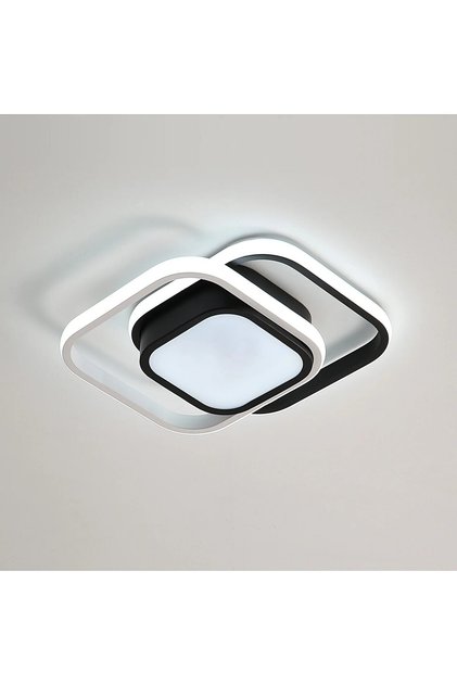 Plafonieră LED Goeco 32W, 6000K, 27×27×6 cm, pătrată, negru, 220V