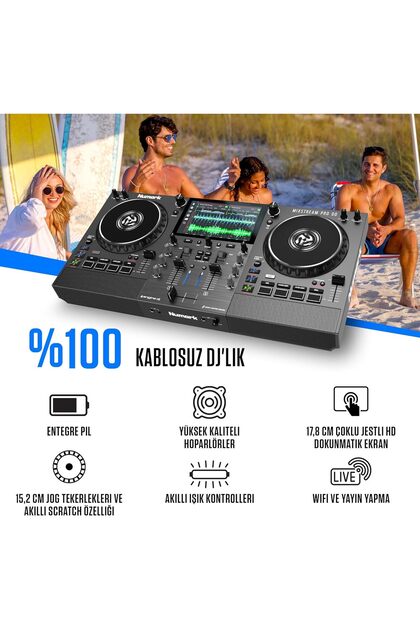 NUMARK Mixstream Pro Go Şarj Edilebilir Özellikli Hoparlörlü DJ