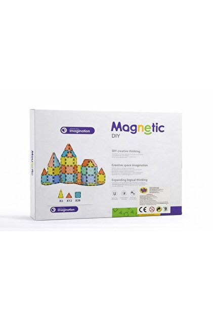 TOYFEST Magnetic 55 Parça Manyetik Yapı Blokları Eğitici Zeka