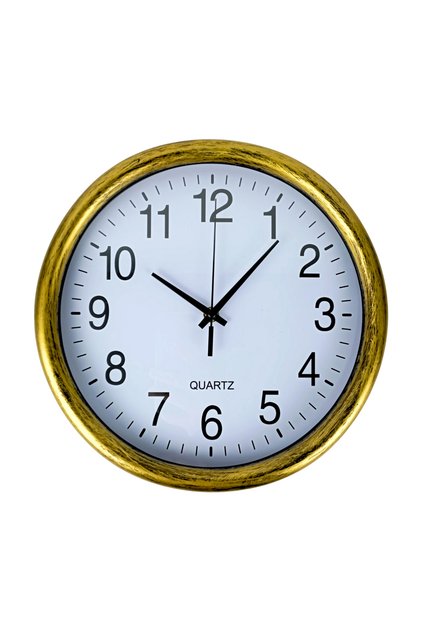 Ceas de perete analog 30 cm, stil rustic, mecanism silentios, baterie AA