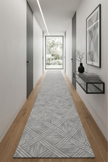 Non-Slip Based Carpet Runner Living Room Hallway Kitchen Bedroom Carpet 6008 Gray