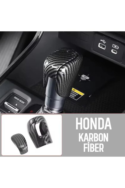 Honda Accord, Civic, Hr-V, Fit, Crider Compatible Carbon Fiber Gear Shift Knob Cover Protection Set of 2