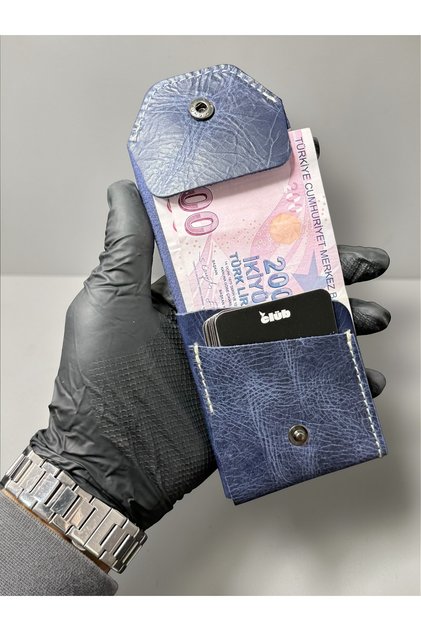 100% Genuine Crazy Leather Handmade Minimalist Wallet - Money Portfolio Stylish Quality Triod Card Holder Wallet