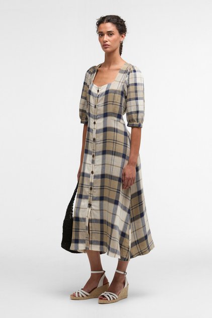 Ballina Midi Elbise NY51 Dress Navy Tartan