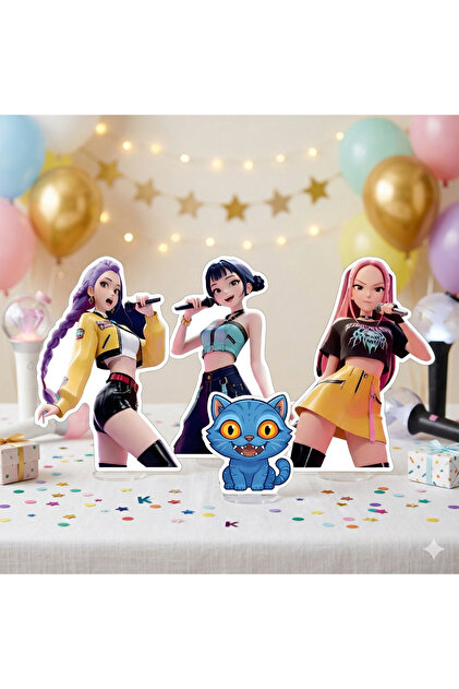 DODOMAR K-POP 4'lü Ayaklı Pano Seti Demon Hunter Huntrix Zoey Mira