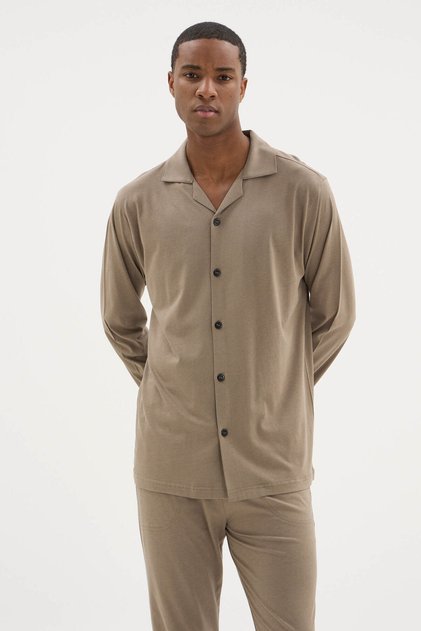 New Season Modal/Cotton Men's Buttoned Pajama Set