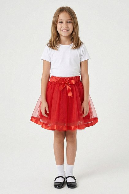 Girl's Tutu Skirt with Bow and Elastic Waist - 26Y 0950