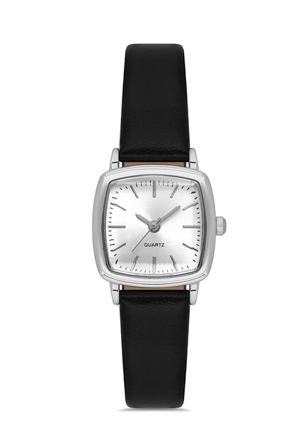 Women's Minimal Black Leather Cord Wristwatch Tctsr001716S0498