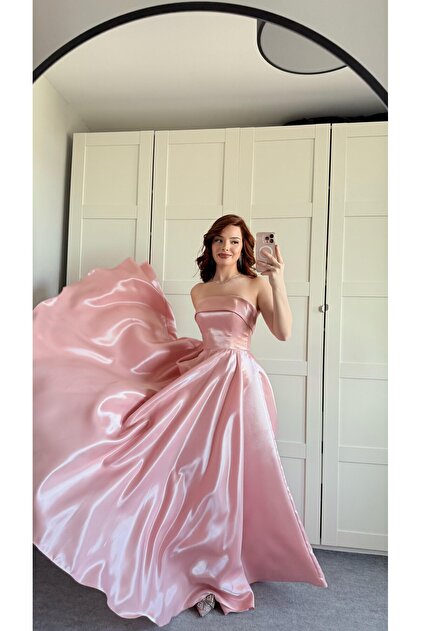 AYŞENUR DİNÇER Cinderella Evening Dress Pink- Trendyol
