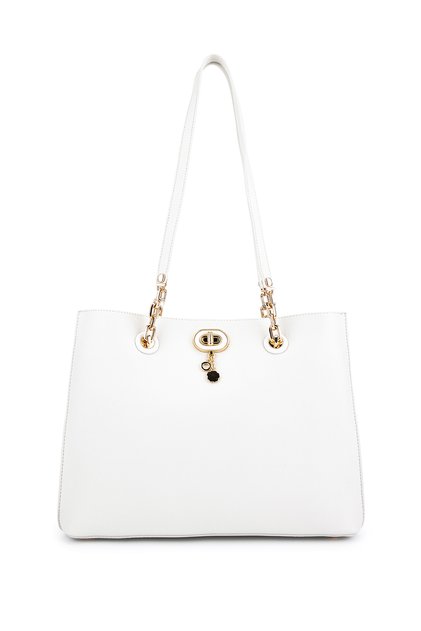Women's Faux Leather White Shoulder Bag
