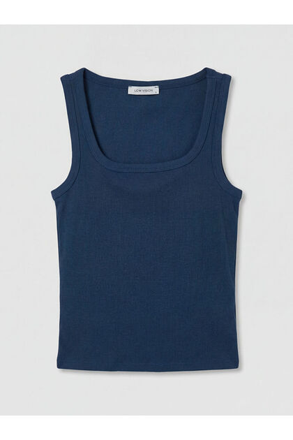 Lcw Vision Navy Blue Square Neck Women's Undershirt