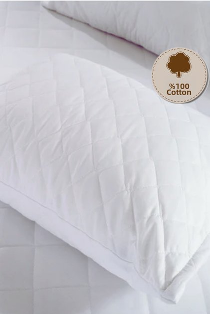 100% Cotton Quilted Pillow Protector 1Pc