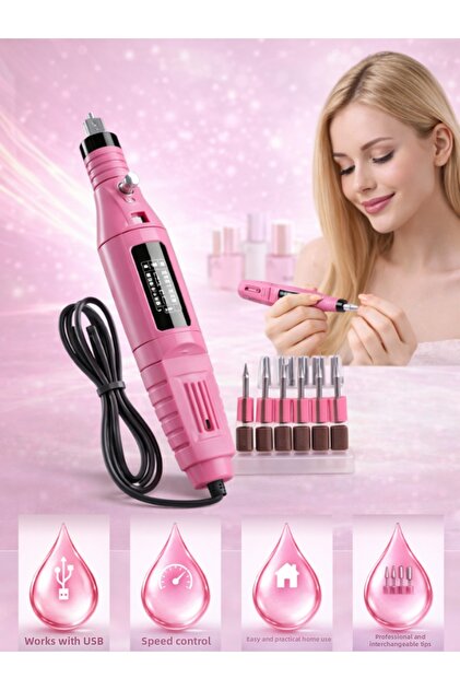 Electric Nail File USB Powerful Manicure Pedicure Tools Prosthetic Nail Care Kit Callus File