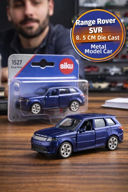 Siku 1527 Range Rover Svr Toy Car Metal Pull-Open Door Navy Blue Suv Model Vehicle
